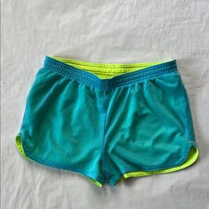 Girls Blue and Yellow Athletic Shorts